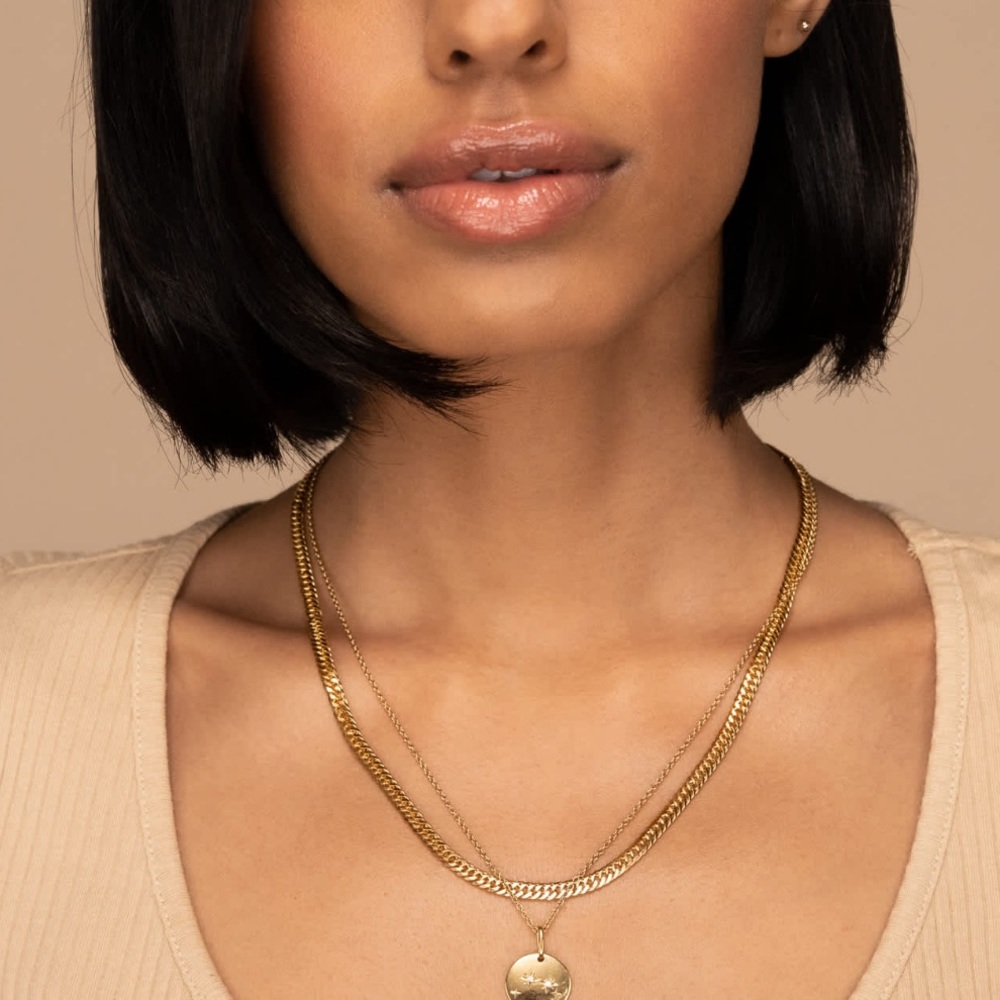 Double Curb Chain Necklace